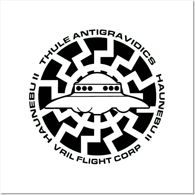 Thule Vril Antigravidics Haunebu 2 UFO Conspiracy Tee Wall Art by justswampgas